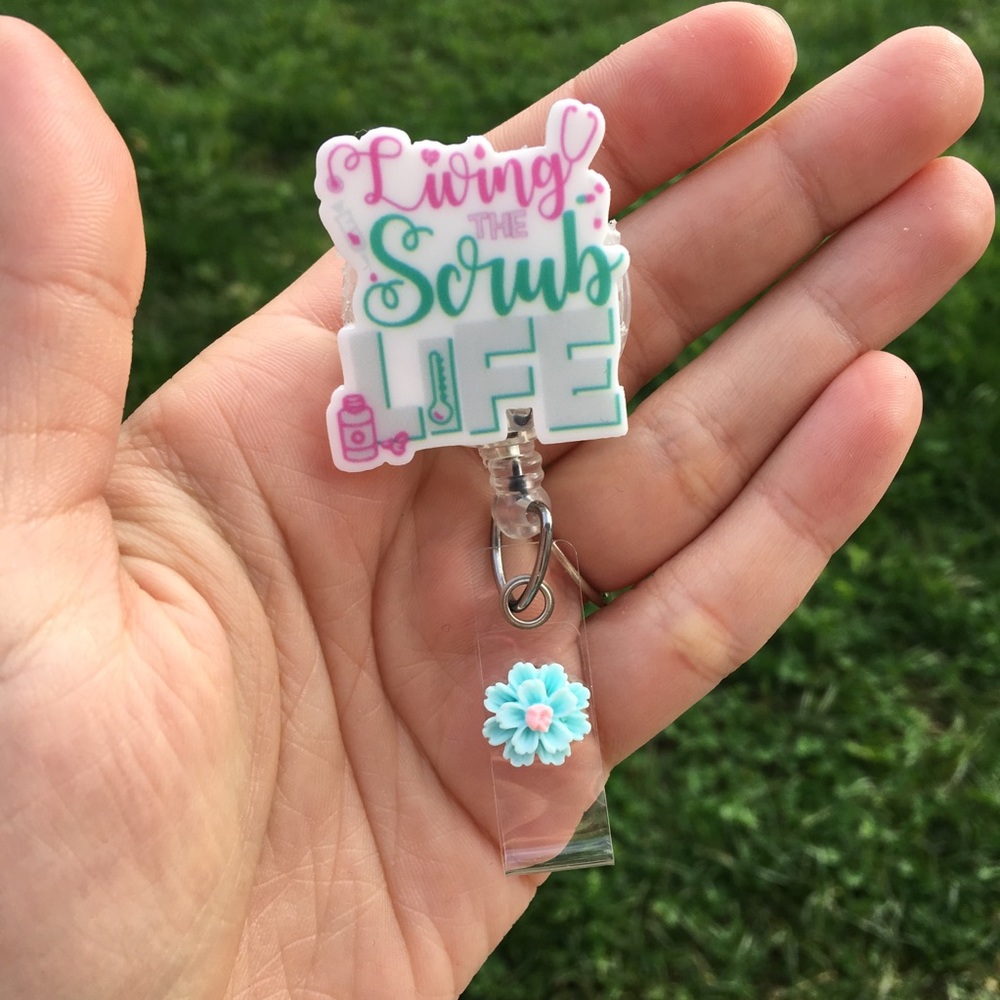 Living The Scrub Life Badge Holder